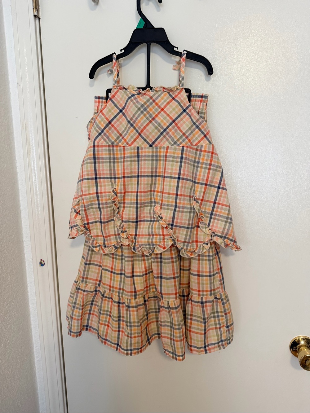 Gymboree Cream Plaid Two-Piece Dress Set